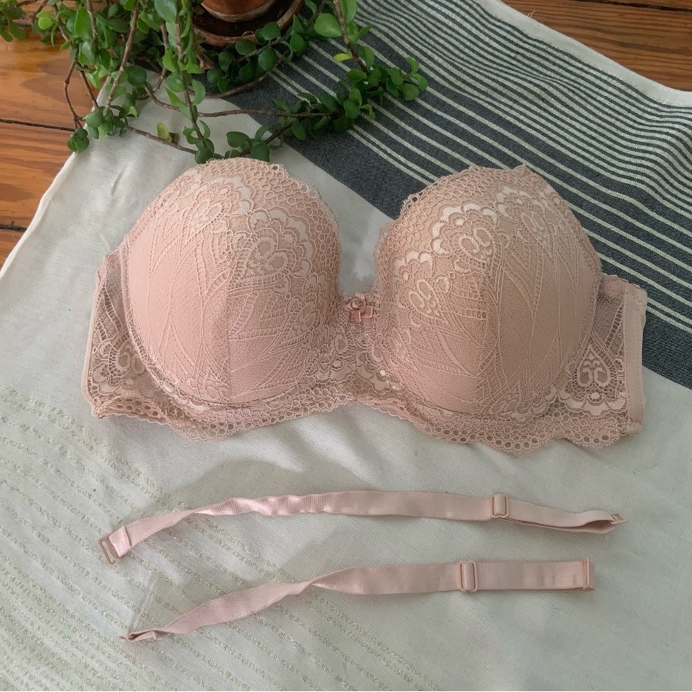 Underwire Lace Bra, Removable Straps